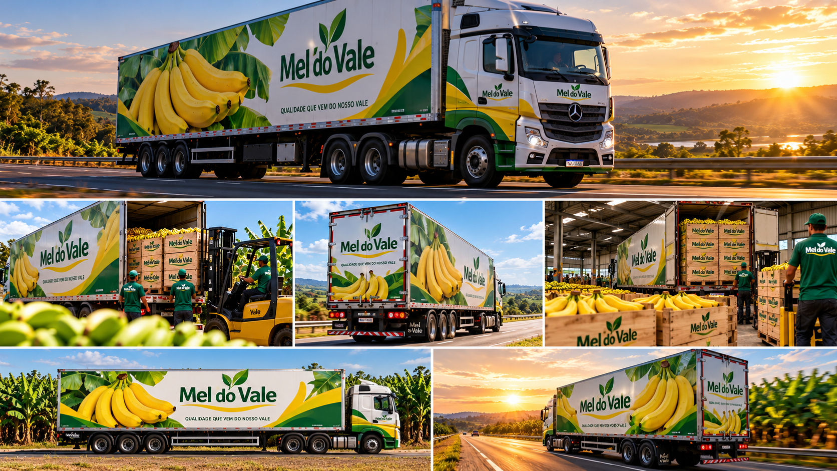 Bananeiras e cachos de bananas cultivados no Vale do Ribeira